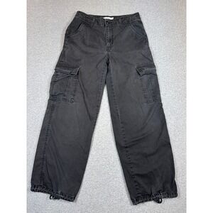 Levi's Cargo Pants Women's 26 Black '94 Baggy High Rise Wide Leg Ankle Cuff